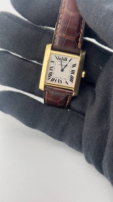 Cartier Tank Francaise 18K Gold Ref. 1821 Lederband Damen