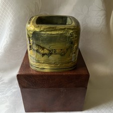 Chinese Lucite brush pot depicting Subterranean Warriors.