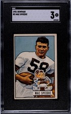 1951 Bowman MAC SPEEDIE Cleveland Browns #3 SGC 3 VG Condition