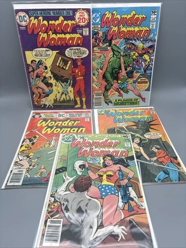 Vintage Wonder Woman Comic Book Lot (5)- 213,224,239,256 & 280