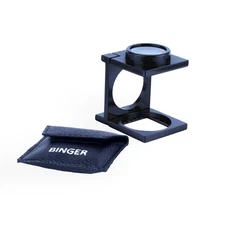 8x folding magnifier metal optical glass linen tester compact size Inch and Mm