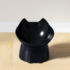 Elevated Cat Bowl Anti-Tip Raised Pet Feeding Dish Tilted Neck Protection 1Pc