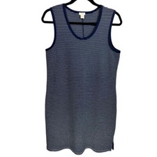 J. Crew Women's Striped Cotton Tank Dress Size Medium Petite Preppy Nautical