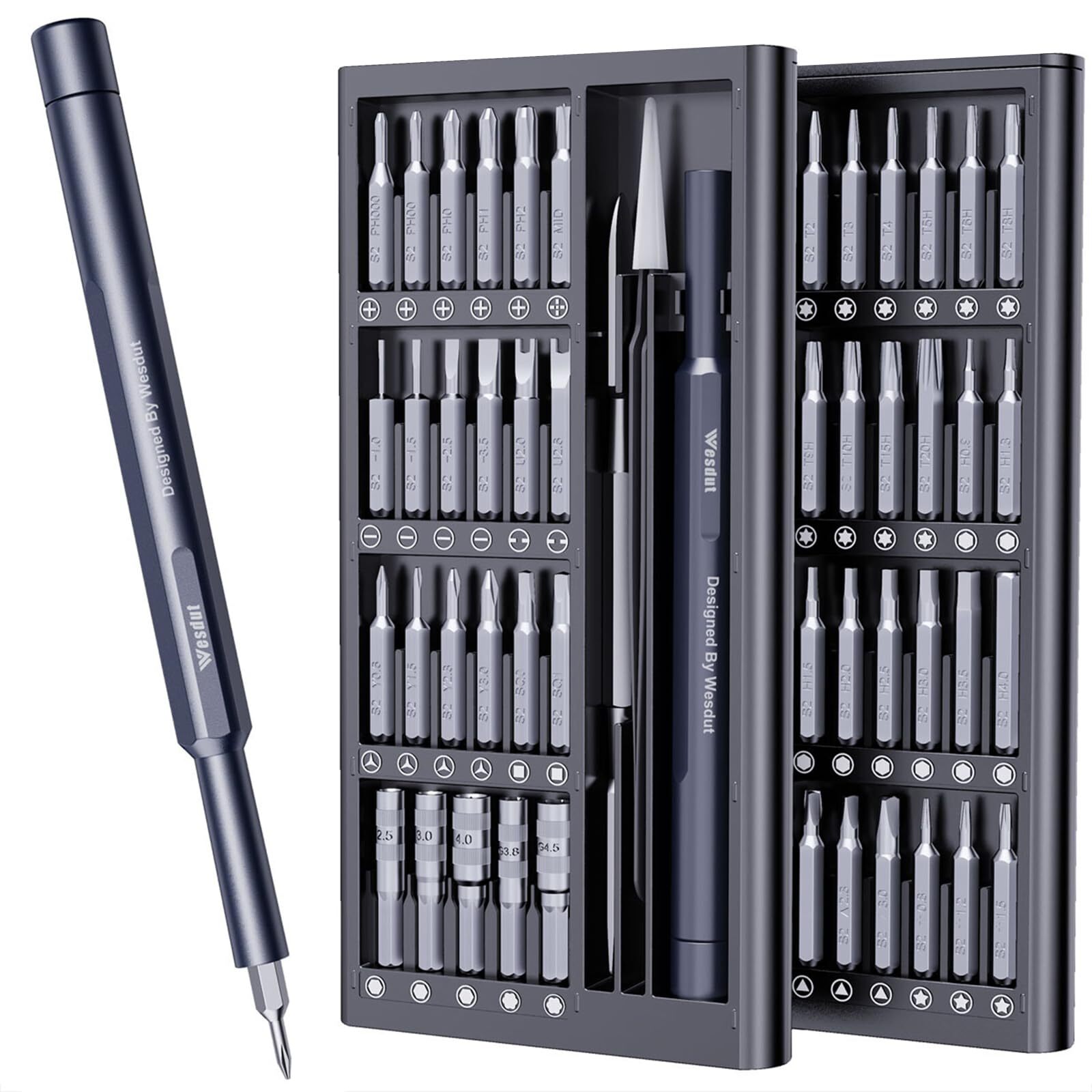 50-in-1 Magnetic Precision Screwdriver Set with Torx Bits - Durable Compact Tool Kit  