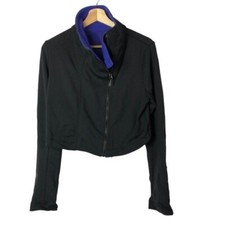 Lululemon Principle Cropped Black  Bold Blue Athletic Jacket 10