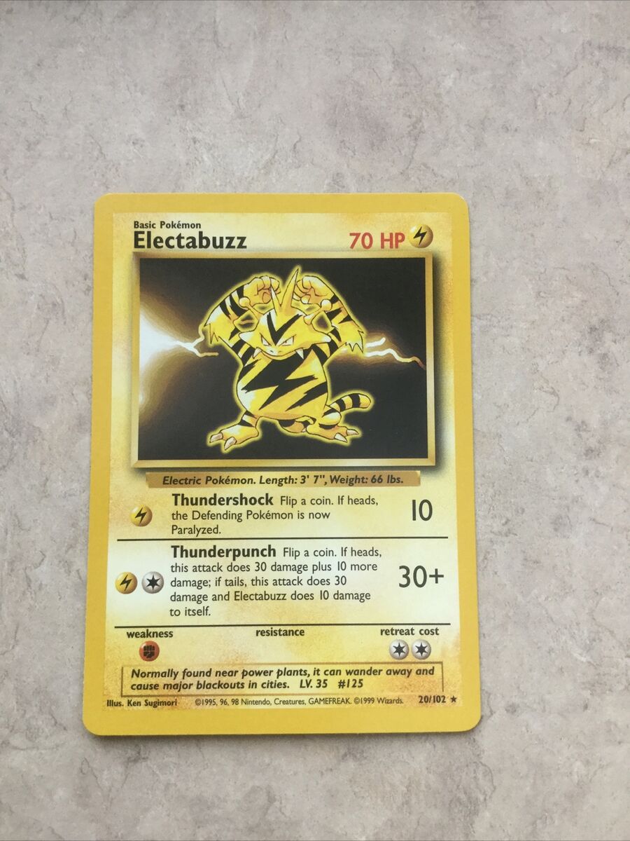Electabuzz basic pokemon card 20/102. Illustrator Ken Electabuzz basic pokemon card 20/102. Illustrator Ken