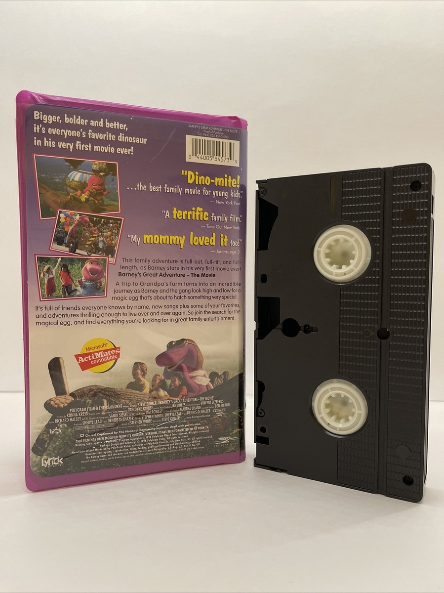 Barney's Great Adventure The Movie VHS 1998 Purple Clamshell