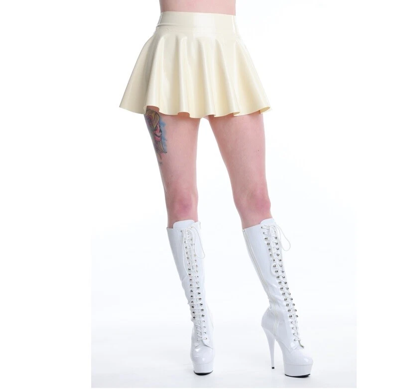 White clearance latex skirt