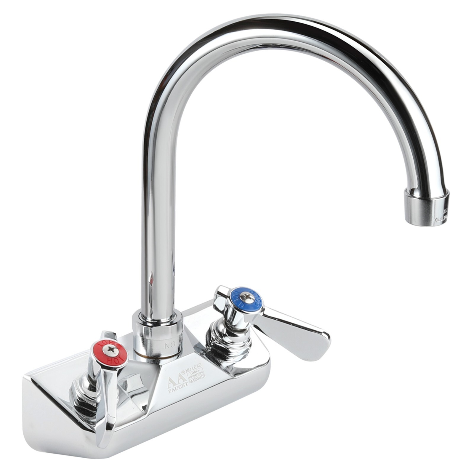 AA Faucet 4" Wall Mount Commercial Hand Sink Faucet w/ 81/4" Gooseneck