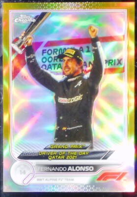 Fernando Alonso 2022 Topps Chrome Gold #191 BWT Alpine /50