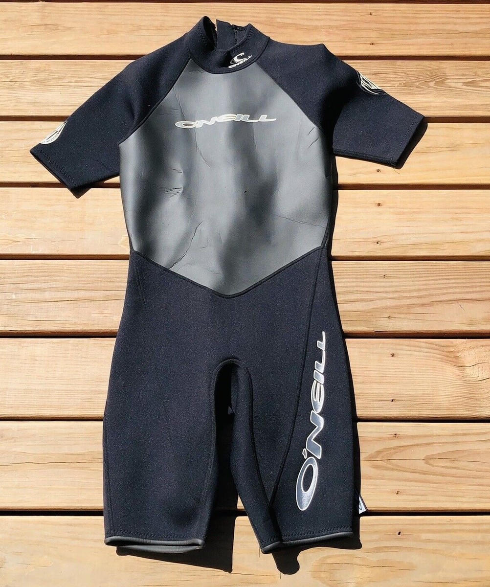 O'Neill Reactor 21 Back Zip Short Sleeve Wetsuit Sz Lg Blk