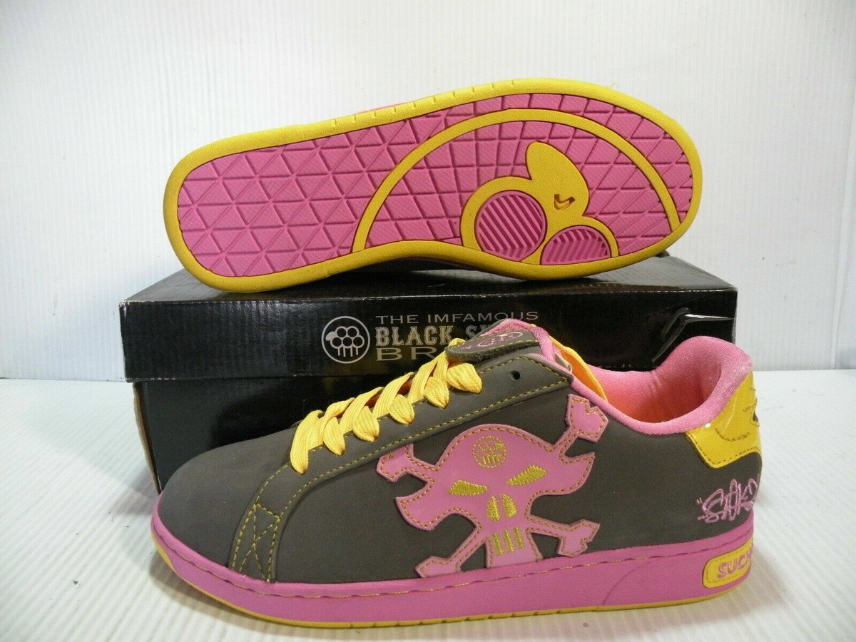 THE IMFAMOUS BLACK SHEEP BRAND SKULL WOMEN SHOES GREY/PINK 