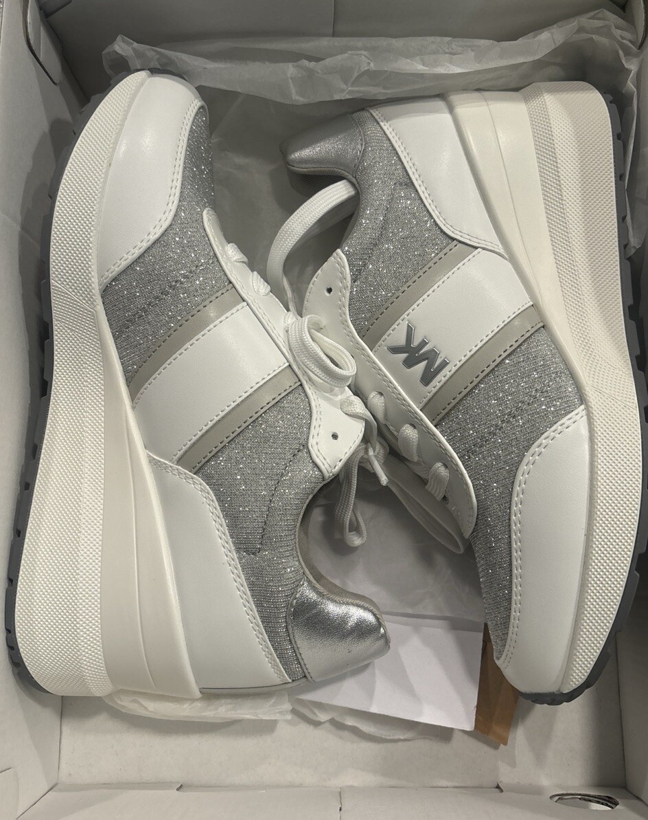 Woman's Michael Kors Mabel Trainer Glitter Chain Mesh