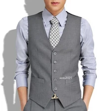 Men's Mens Suit Vest Suit Vest Formal Businss Vests Male Waistcoat Coat Jacket
