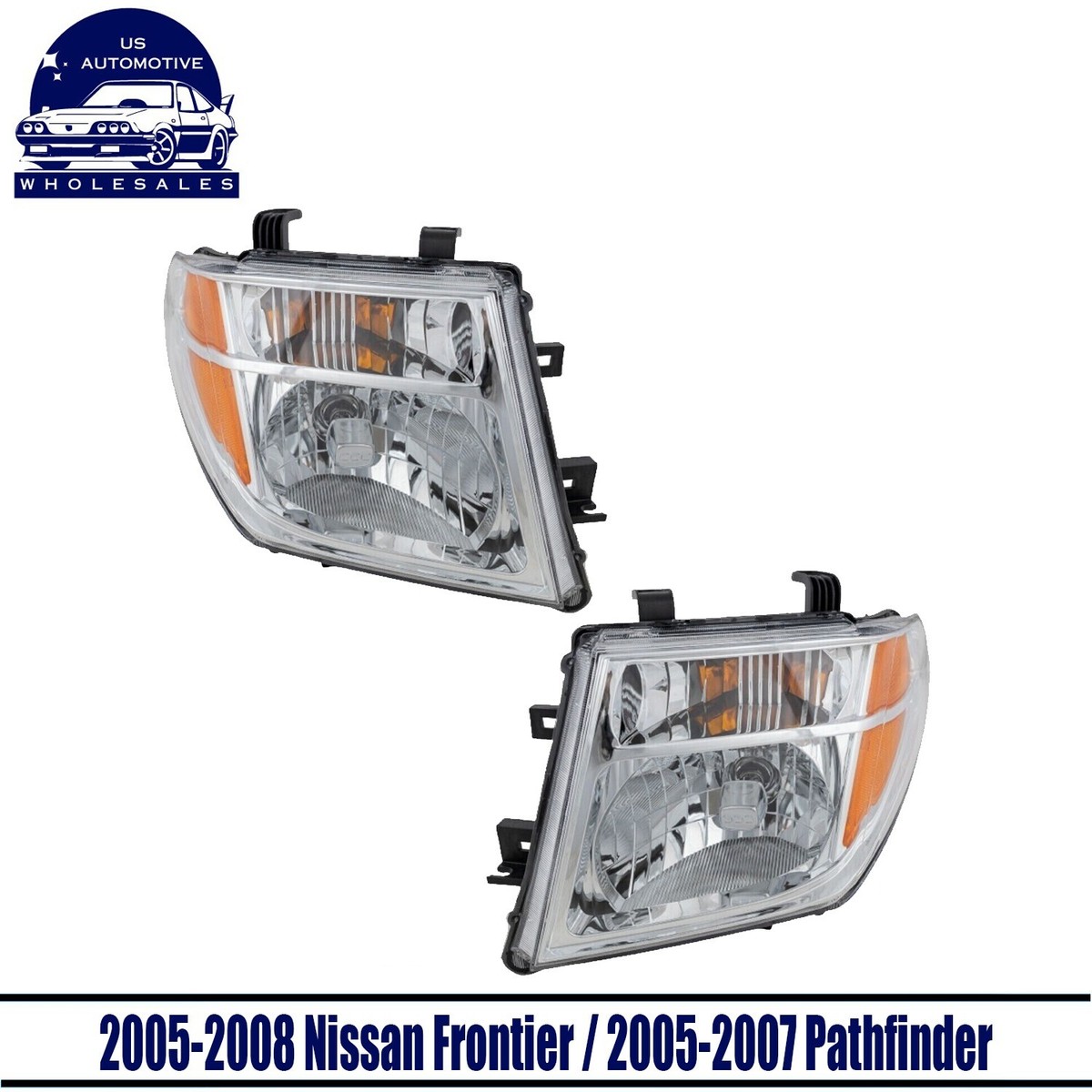 OEMASSIVE Black Halogen Headlights Pair For 2005-2008 Nissan Frontier & 2005-2007 Pathfinder