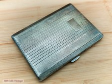 Art Deco Silver Tone with Patina Vintage Cigarette Case-Tobacciana-C