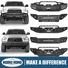 Hooke Road Textured Steel Front Bumper w/ LED Lights for 2007-2013 Toyota Tundra