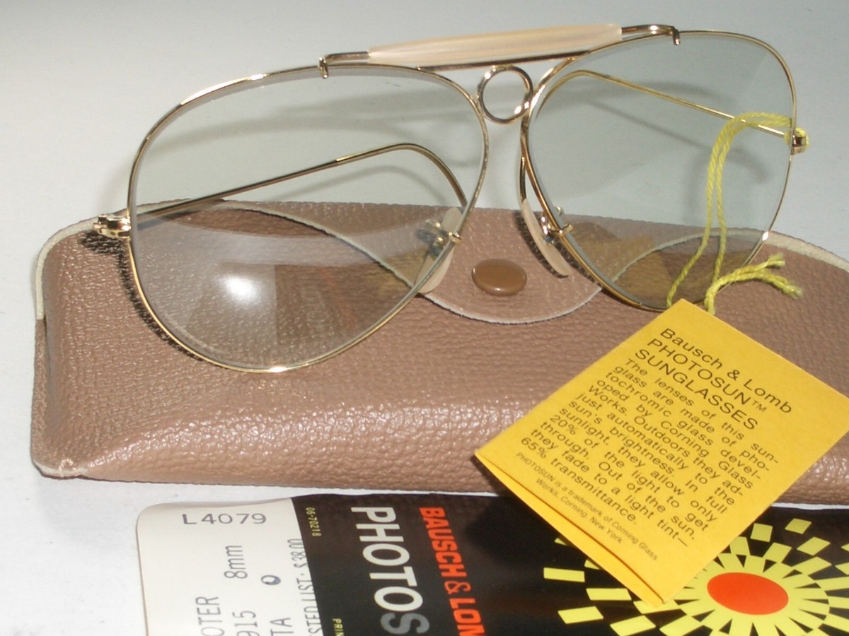 VINTAGE B&L RAY-BAN L4079 10K GOLD GRAY PHOTOCHROMATIC SHOOTER