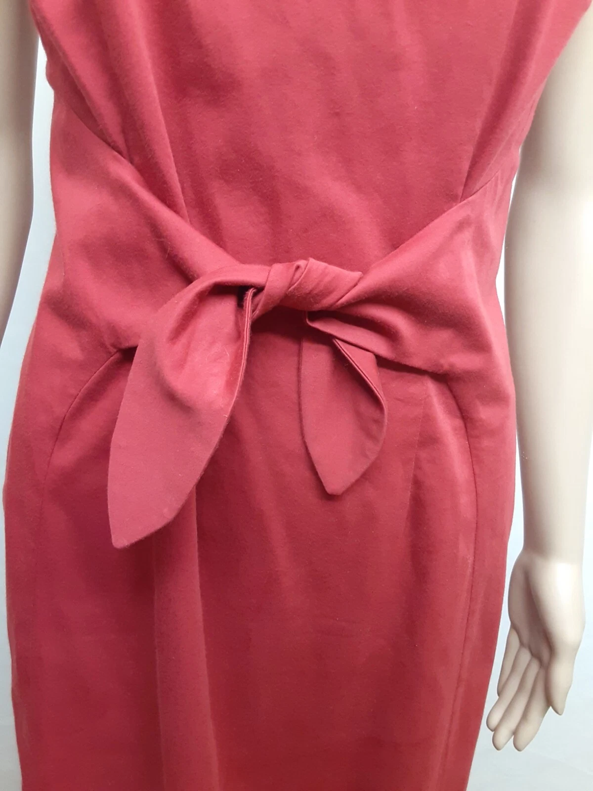 Abito Moschino economico e chic senza maniche in cotone al ginocchio taglia IT 44 US 10