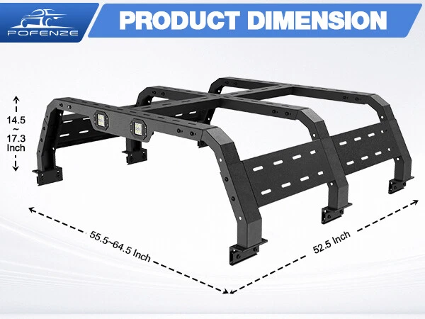 Toyota Tundra w/out Rail Truck Pickup Bed Rack For Ram/Silverado 1500 Ford F150 - Image 4 of 4