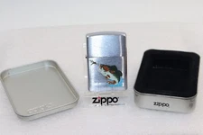 1995 Zippo Lighter Bass Fish Jumping, New Flint, Fires and in Box