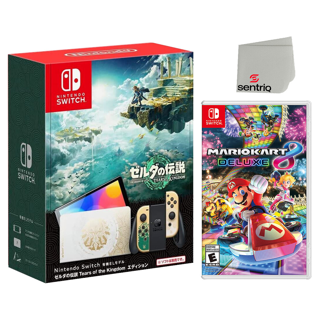 Nintendo Switch OLED + Mario Kart 8 Deluxe, Sentriq Screen