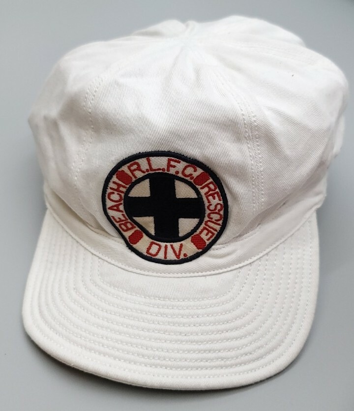 RALPH LAUREN RUGBY 6パネルキャップ フェード Rロゴ 脱色 Ralph Lauren Rugby Men Hat/Cap White Patch RLFC Beach Rescue Sz M