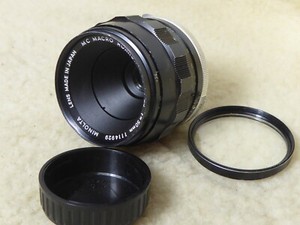 Minolta MC Macro Rokkor QF 50mm f3.5 + front cap and filter.
