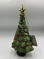 New RAZ Imports GLITTERED DECORATED Christmas Tree Ornament 7.5”