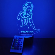 Frozen Elsa Light Up Night Light Personalized FREE Character LED Table Lamp
