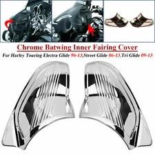 Chrome Batwing Inner Fairing Cover Trim For Harley Touring Street Electra Glide