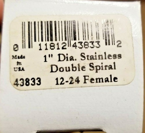 NEW Schaefer 43833 Flue & Condenser Brush 1" Dia. Stainless Double Spiral 12-24F - Picture 2 of 4
