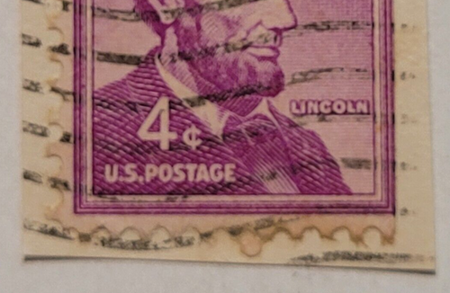 Stati Uniti affrancatura ~ Abraham Lincoln ~ annullato/posta ~ viola 4 ¢ francobollo - c.1956 ~ S24 - Foto 3 di 6