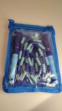 Jump Rope for Kids Adults - Adjustable Soft Beaded Skipping Rope Blue