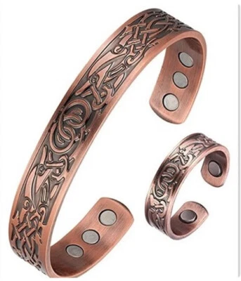 Bracelet en cuivre + bague d'énergie magnétique - Photo 1/4