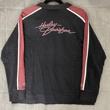 Vintage Harley Davidson Graphic Sweatshirt Biker Full Zip Womens Sz 1w Black Y2K