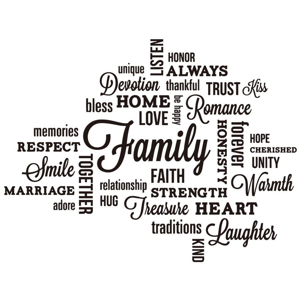 Removable Family Wall Decal Quotes Saying Family Words Sign Vinyl Wall ...