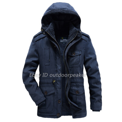 3 in 1Winter Men's Jacket Coat Fleece Lined Outwear Removable