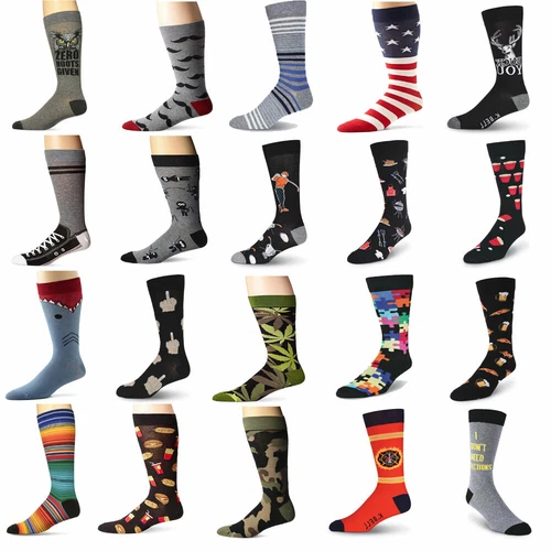 Official K. Bell Mens Graphic Novelty Crew Socks Shoe Size 6.5-12