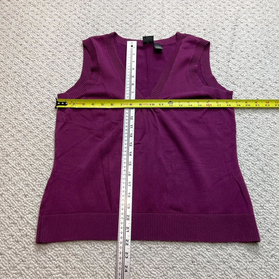Mossimo Suéter Chaleco Mujer XL (Encogido a Mediano) Púrpura Sin Mangas Púrpura V Foto 2 de 4