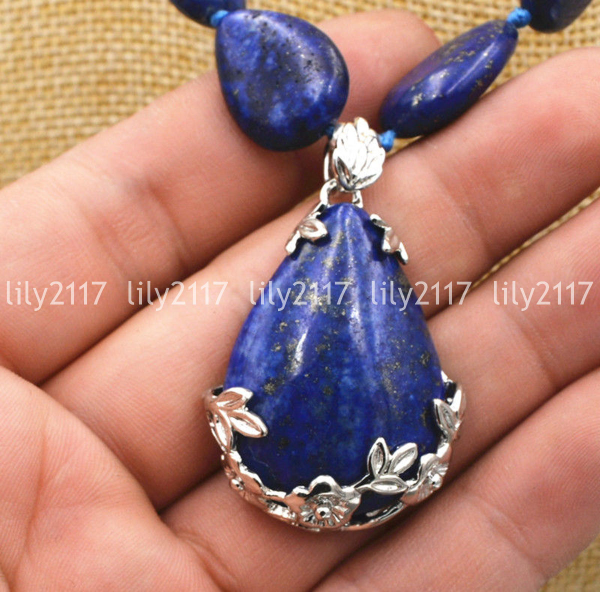 Natural 13x18mm blue Lapis Lazuli teardrop Gems beads Pendant