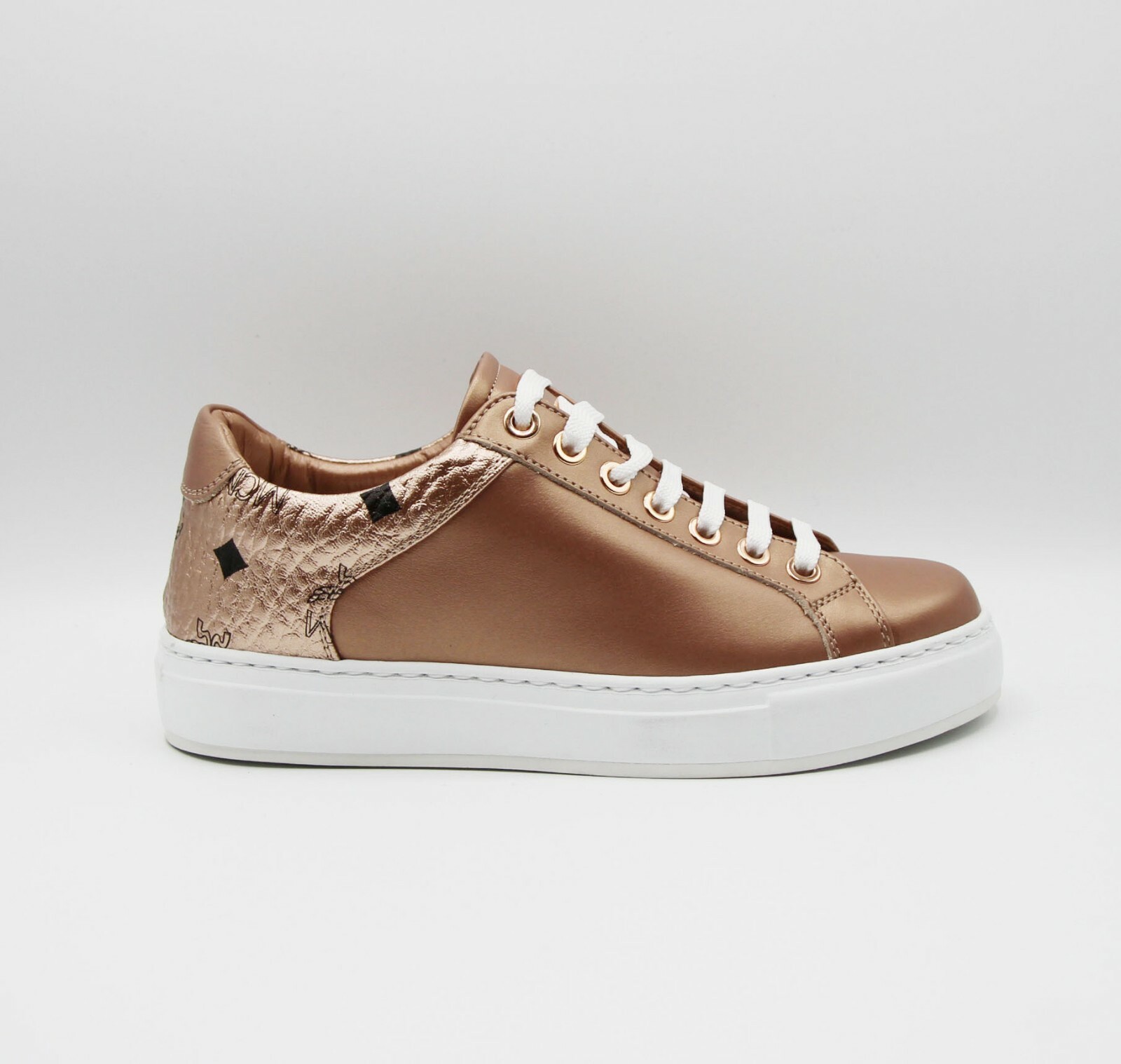 520 MCM Women's Rose Gold Leather Lowtop Sneakers MES9AMM00TC eBay
