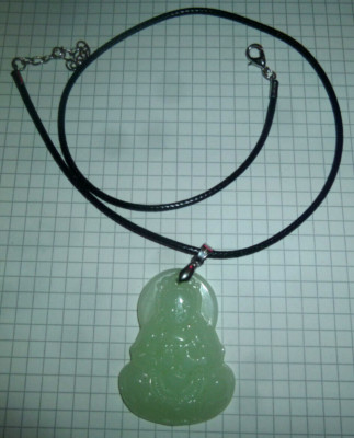 Jade Buddha Anhänger Halsband Modeschmuck Kette Edelstein Glück Heil Stein China