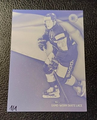 Dominik Kahun * DEB Set * Game Worn Skate Lace Pressplate * Saison 2023-24