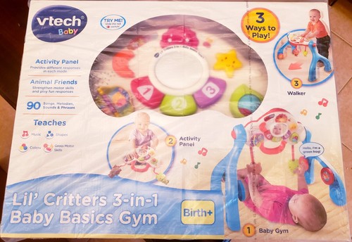 Vtech Baby Lil' Critters 3-N-1 Baby Basics Gym Playmat Walker NIB