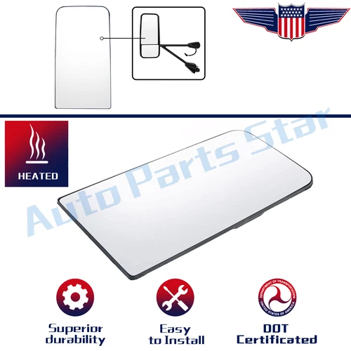 Main Mirror Glass Upper w/heat For Kenworth T600 T660 T800 Peterbilt 387
