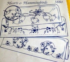 VTG UNCUT AUNT MARTHA Transfer Pattern HEARTS BIRDS MOTIFS Pattern BONUS