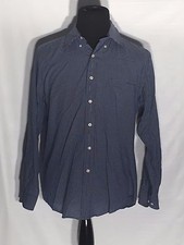 Brooks Brothers Blue Checked Plaid Medium M Long Sleeve Button-Front Dress Shirt