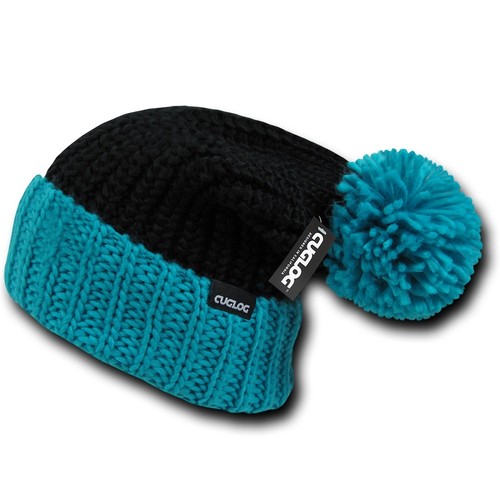 Gorras de invierno Cuglog Rainier de dos tonos con puños estilo pompón - Imagen 4 de 8