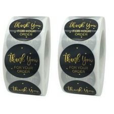 1000Pcs 1.5"/1" Thank You Stickers Self-Adhesive Label for Your Order Stickers
